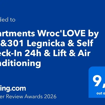 Apartment Wroc'love By Me &301 Legnicka & Self Check-in 24h & Lift & Air Conditioning